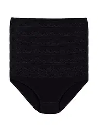 Yıldız Çamaşır Beli Dantelli Siyah 6'lı Paket Likralı Bikini Külot Yıldız 3786