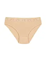 Beli Dantelli Ten 6'lı Paket Likralı Kadın Bikini Külot Yıldız 3527 Ten detay görünüm