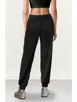 Beli Lastikli Siyah Jogger Kadın Eşofman Altı Doreanse 4434  Siyah detay görünüm