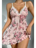 Açık Pembe Dantel Detaylı Erotik Gecelik Bella Notte 15615 Pembe detay görünüm