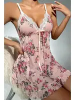 Açık Pembe Dantel Detaylı Erotik Gecelik Bella Notte 15615 Pembe görsel 4