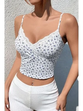 Bella Notte Dantelli Çiçek Serenatı Askılı Crop Bella Notte 5508 - Alternatif Görünüm