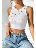 Bella Notte Beyaz Mini Kalp Baskılı Pinterest Model Atlet A-7503 Beyaz farklı açı