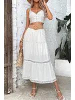 Beyaz Müslin Kumaş Uzun Etek Bella Notte ETK-8500 Beyaz görsel 4