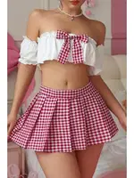 Bordo Pötikareli Etekli Fantezi Gecelik Bella Notte 17053 Bordo görsel 4