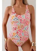 Çok Renkli Çiçekli Kalın Askılı Lycra Kadın Mayo Bella Notte 9000 Çok Renkli detay görünüm