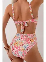 Çok Renkli Çiçekli Kalın Askılı Lycra Kadın Mayo Bella Notte 9000 Çok Renkli farklı açı