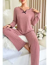 Bella Notte Gül Kurusu Uzun Kollu Pamuklu Pijama Takımı Bella Notte 7067