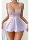 Askılı Mini Erotik Lila Gecelik Bella Notte15622