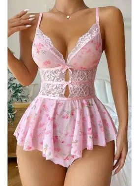 Bella Notte Pembe Askılı Sırt Detaylı Teddy Gecelik Bella Notte 15096