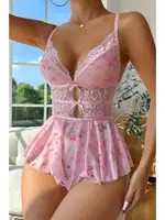 Pembe Askılı Sırt Detaylı Teddy Gecelik Bella Notte 15096 Pembe farklı açı