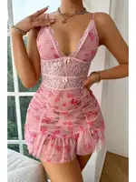 Pembe Derin Dekolteli Gecelik Bella Notte 15564 Pembe