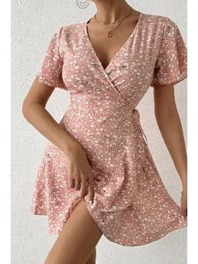 Bella Notte Kısa Kollu Anvelop Mini Kadın Elbise Bella Notte 5503