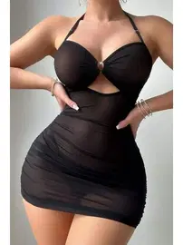 Bella Notte Siyah Transpan Tül Gecelik Bella Notte 15738