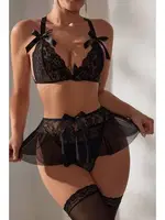 Bella Notte Siyah Yüksek Bel Etekli Takım 16065 Siyah