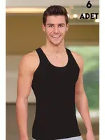 6Lı Erkek Penye Atlet Berrak 1017 Siyah