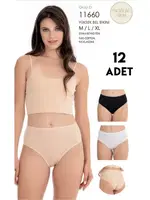 Yüksek Bel 12Li Kadın Bikini Külot Berrak 11660