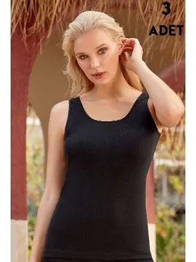 Berrak Kalın Askılı Renkli Bayan Ribana Atlet 3'lü Berrak 2015