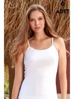 6Lı İp Askılı Kadın Ribana Atlet Berrak 2036 Beyaz