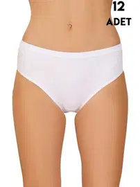 Berrak 12Li Beyaz Ribana Kadın Bato Külot Berrak 2064