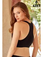 6Lı Kalın Askılı Pedli Kadın Sütyen 6'lı Berrak 2644 Siyah detay görünüm