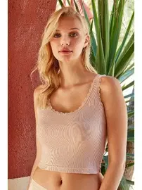 Berrak Geniş Askılı Kadın Yarım Atlet Crop Berrak 7000