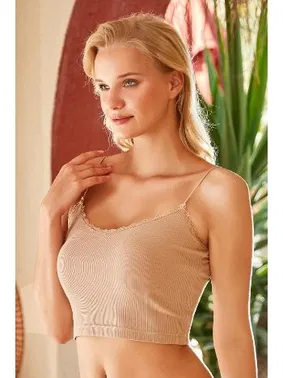 Berrak İp Askılı Yarım Atlet Crop Berrak 7001