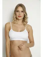 Beyaz 2li Bambu İp Askılı Pedli Crop Atlet Arma Yıldız 3709 - 2 ADET Beyaz farklı açı