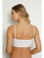 Beyaz 2li Bambu İp Askılı Pedli Crop Atlet Arma Yıldız 3709 - 2 ADET Beyaz detay görünüm