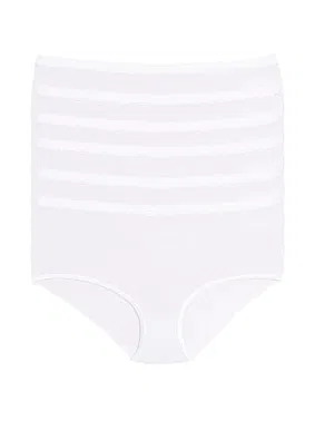 Yıldız Çamaşır Beyaz 6'lı Paket Bambu Kemerli Kadın Bato Külot Yıldız 3945