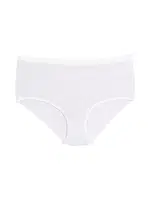 Beyaz 6'lı Paket Bambu Kemerli Kadın Bato Külot Yıldız 3945 Beyaz detay görünüm