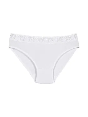 Yıldız Çamaşır Beyaz 6'lı Paket Likralı Beli Dantelli Kadın Bikini Külot Yıldız 3526 - Alternatif Görünüm