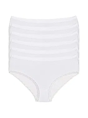 Yıldız Çamaşır Beyaz 6'lı Paket Likralı Dantelli Bato Kadın Külot Yıldız 3750