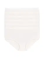 Beyaz 6'lı Paket Likralı İz Yapmaz Kadın Bato Külot Yıldız 3745