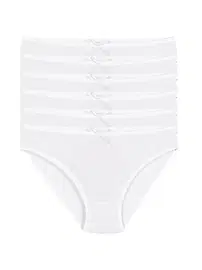 Yıldız Çamaşır Beyaz 6'lı Paket Likralı Viscon Kadın Bikini Külot Yıldız 3555