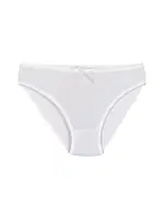 Beyaz 6'lı Paket Likralı Viscon Kadın Bikini Külot Yıldız 3555 Beyaz detay görünüm