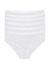 Yıldız Çamaşır Beyaz 6'lı Paket Pamuklu Kalpli Kadın Bato Külot Yıldız 3590