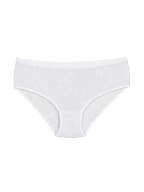 Yıldız Çamaşır Beyaz 6'lı Paket Pamuklu Kalpli Kadın Bato Külot Yıldız 3590 - Alternatif Görünüm