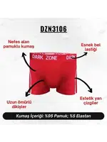 Beyaz Çizgili Kırmızı Erkek Boxer Darkzone DZN3106 farklı açı