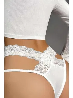 Real Passione Beyaz Dantelli Fiyonklu Erotik Kadın Külot Real Passione 267 - Alternatif Görünüm