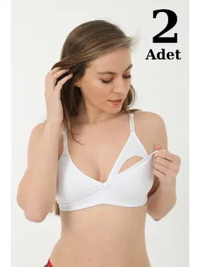 Arma Yıldız Beyaz Emzirme Sütyeni 2li Paket Pamuklu Arma Yıldız 3719 - 2 ADET