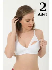 Arma Yıldız Beyaz Emzirme Sütyeni 2li Paket Pamuklu Arma Yıldız 3719 - 2 ADET