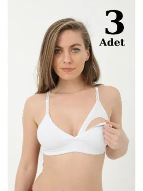 Arma Yıldız Beyaz Emzirme Sütyeni Pamuklu 3lü Paket Arma Yıldız 3719 - 3 ADET