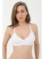 Beyaz Emzirme Sütyeni Pamuklu 3lü Paket Arma Yıldız 3719 - 3 ADET Beyaz görsel 5