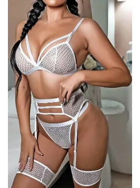 Sistina Beyaz Fantezi File Kadın Jartiyer Takım Sistina 1038