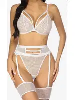 Beyaz Fantezi File Kadın Jartiyer Takım Sistina 1038 Beyaz detay görünüm