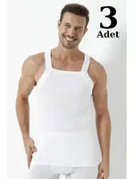 Beyaz Geniş Biyeli Atlet 3'lü Paket Arma Yıldız 1135 - 3 ADET Beyaz