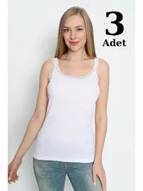 Arma Yıldız Beyaz İnce Askılı Dantelli Atlet 3lü Paket Arma Yıldız 3362 - 3 ADET