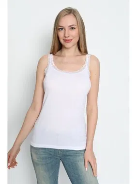 Arma Yıldız Beyaz İnce Askılı Dantelli Atlet Arma Yıldız 3362