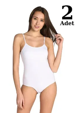 Arma Yıldız Beyaz Likra İp Askılı Çıt Çıtlı Body 2li Paket Arma Yıldız 3336 - 2 ADET